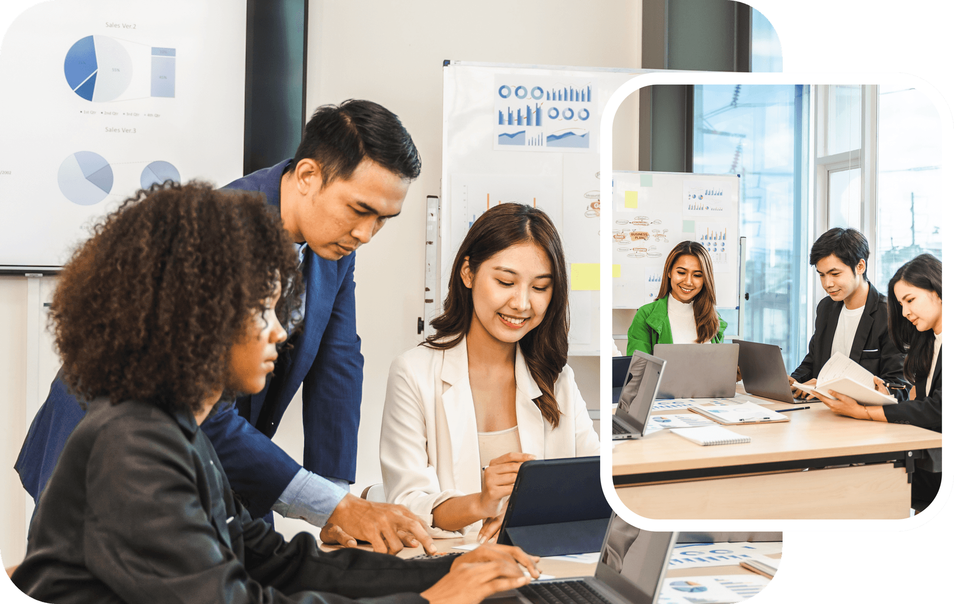 Team collaborating in office
